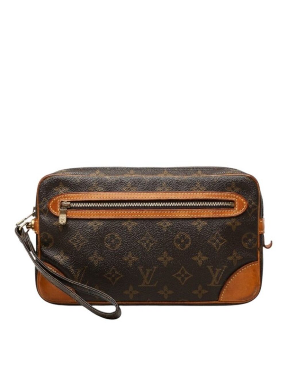 Louis Vuitton Monogram Marly Dragonne GM Clutch Brown Leather